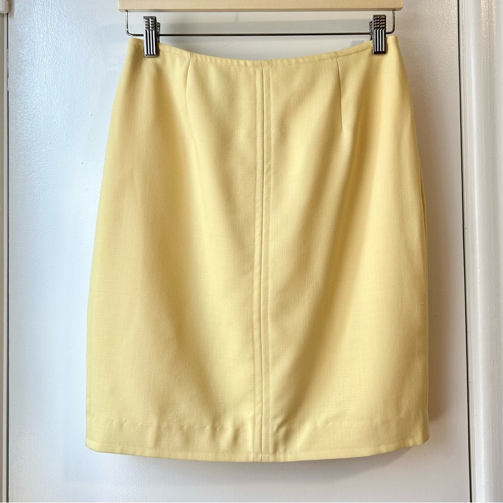 EPISODE 100% Wool Vintage Tailored Skirt In Yellow
